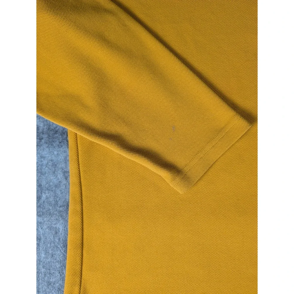 The North Face Mens Yellow 1/4 Zip Fleece‎ Pullover Textured Waffle Knit Top